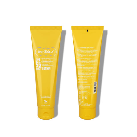 Teenilicious SPF 55 Sunscreen Body Lotion, SPF 50 PA+++, Sunscreen for Oily Skin and Sensitive Skin 150ml